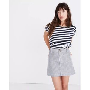 J. Crew Striped A-line skirt